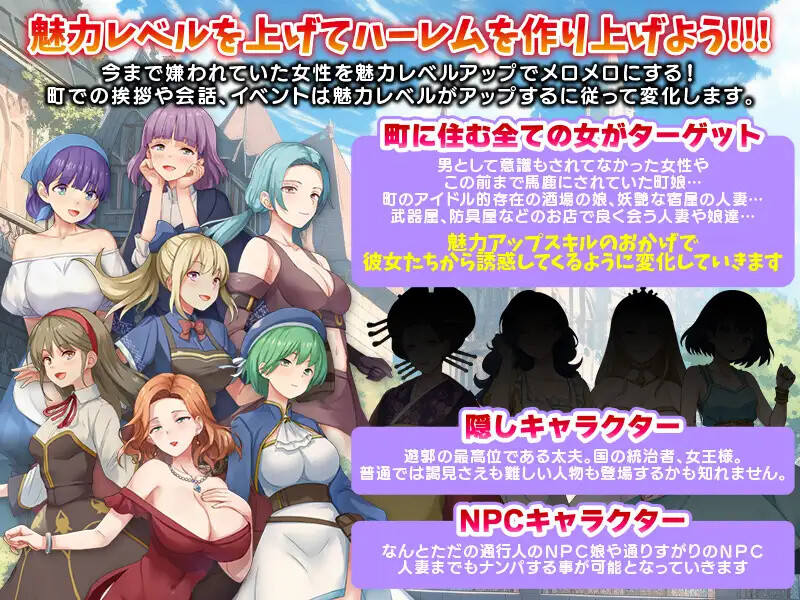 DL10月新作【回合RPG/幻想/后宫/NTR寝取】只有我的魅力值在提升这件事（俺だけが魅力レベルが上がる件）V1.0 AI汉化【1G】