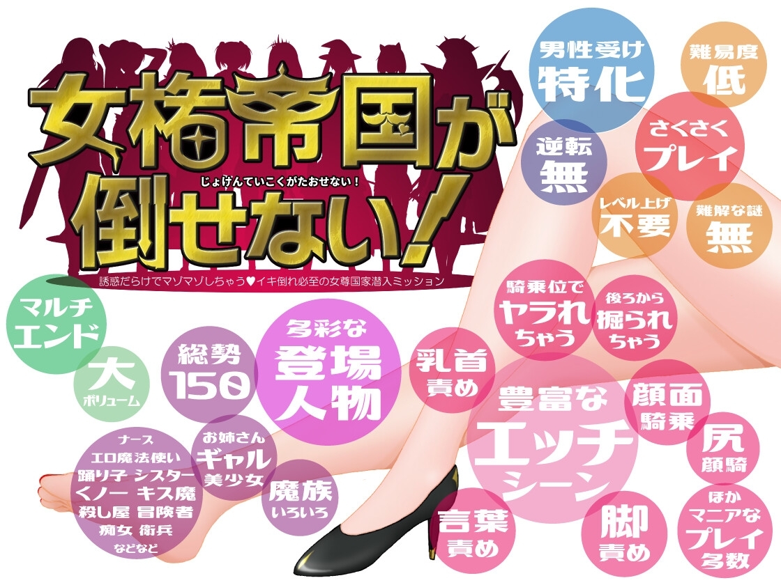 新汉化[日式RPG/反向X/男受] 女权帝国不能打倒！-到处都是诱惑v肯定会倒下的女尊国家潜入任务- 女権帝国が倒せない！‐誘惑だらけでマゾマゾしちゃうvイキ倒れ必至の女尊国家潜入ミッション‐ ver1.01 内嵌AI汉化版 [PC+安卓 2.40G]